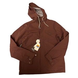 Vuori Men’s Palisades Rain Water-proof Hooded Jacket Chestnut Size Large New